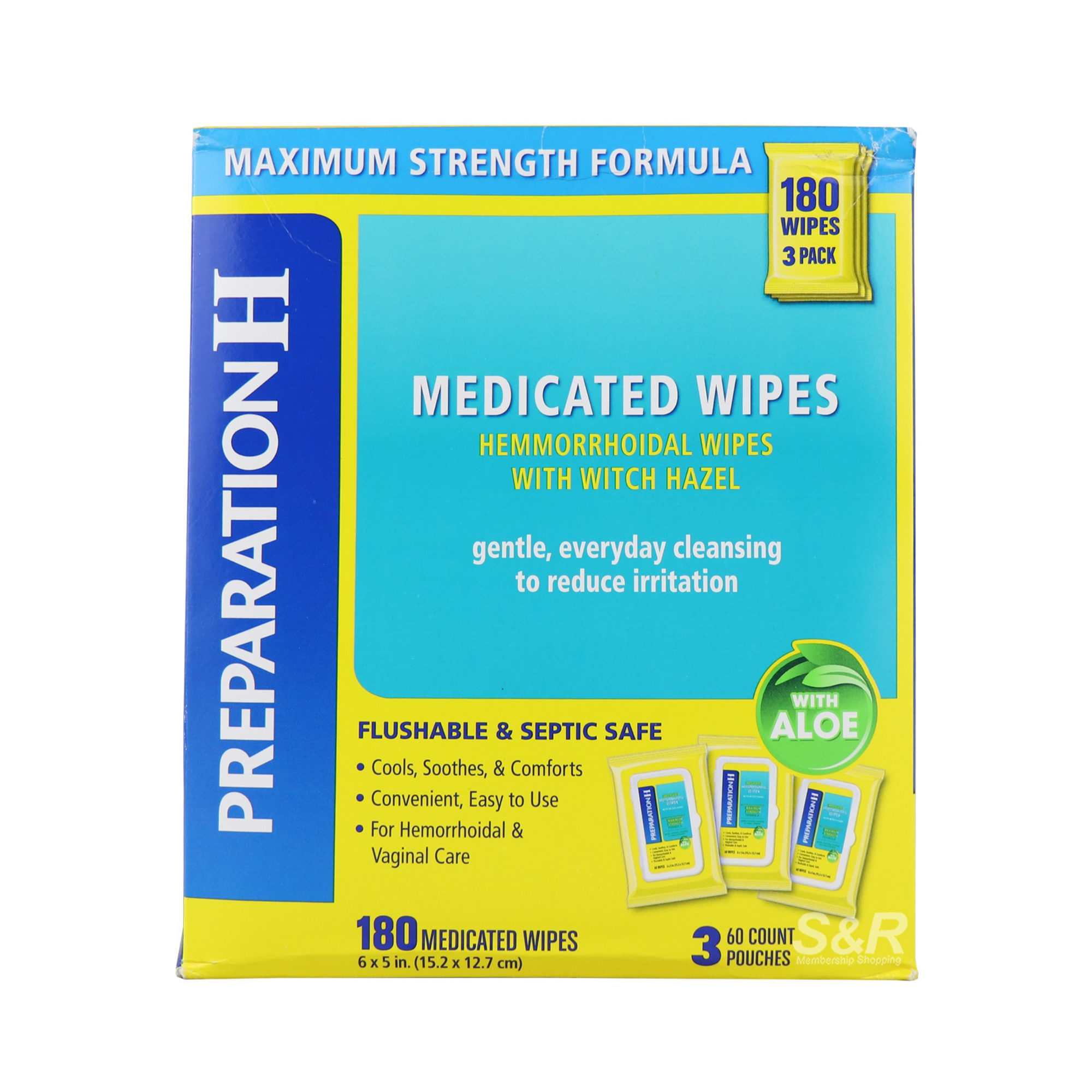 Preparation H Medicated Wipes (60 wipes x 3pcs)